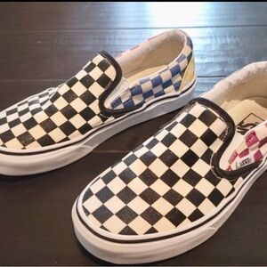 LIMITED EDITION!!!!  Vans Sparkley Checkerboard Slip-On Shoes size 6
